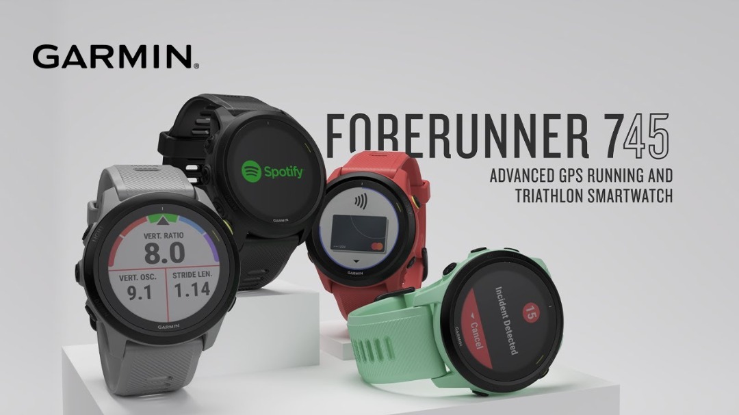 Garmin Forerunner 745 GPS Running Triathlon Multisport Smartwatch Used, Black