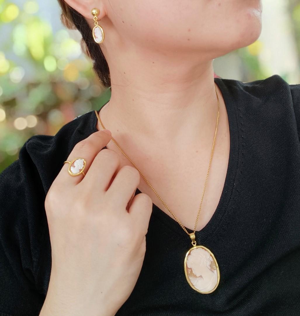 Genuine hot sale cameo jewelry