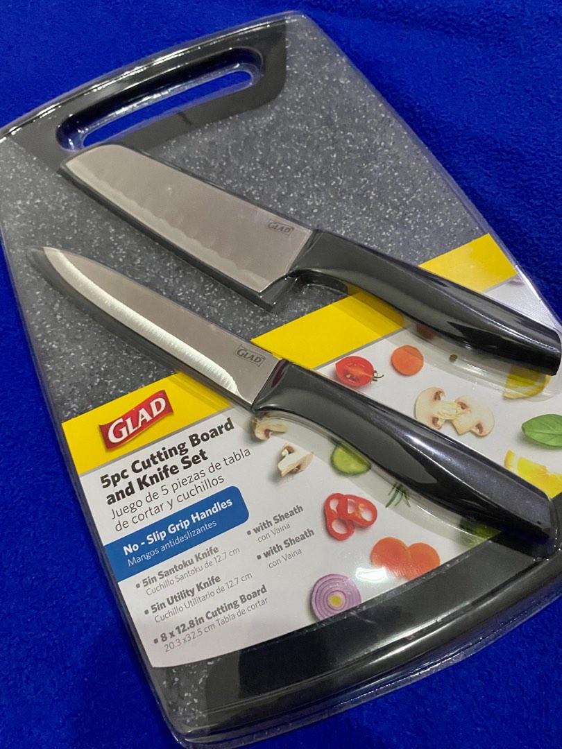 Glad Knife Set with Cutting Board, 5 Pieces