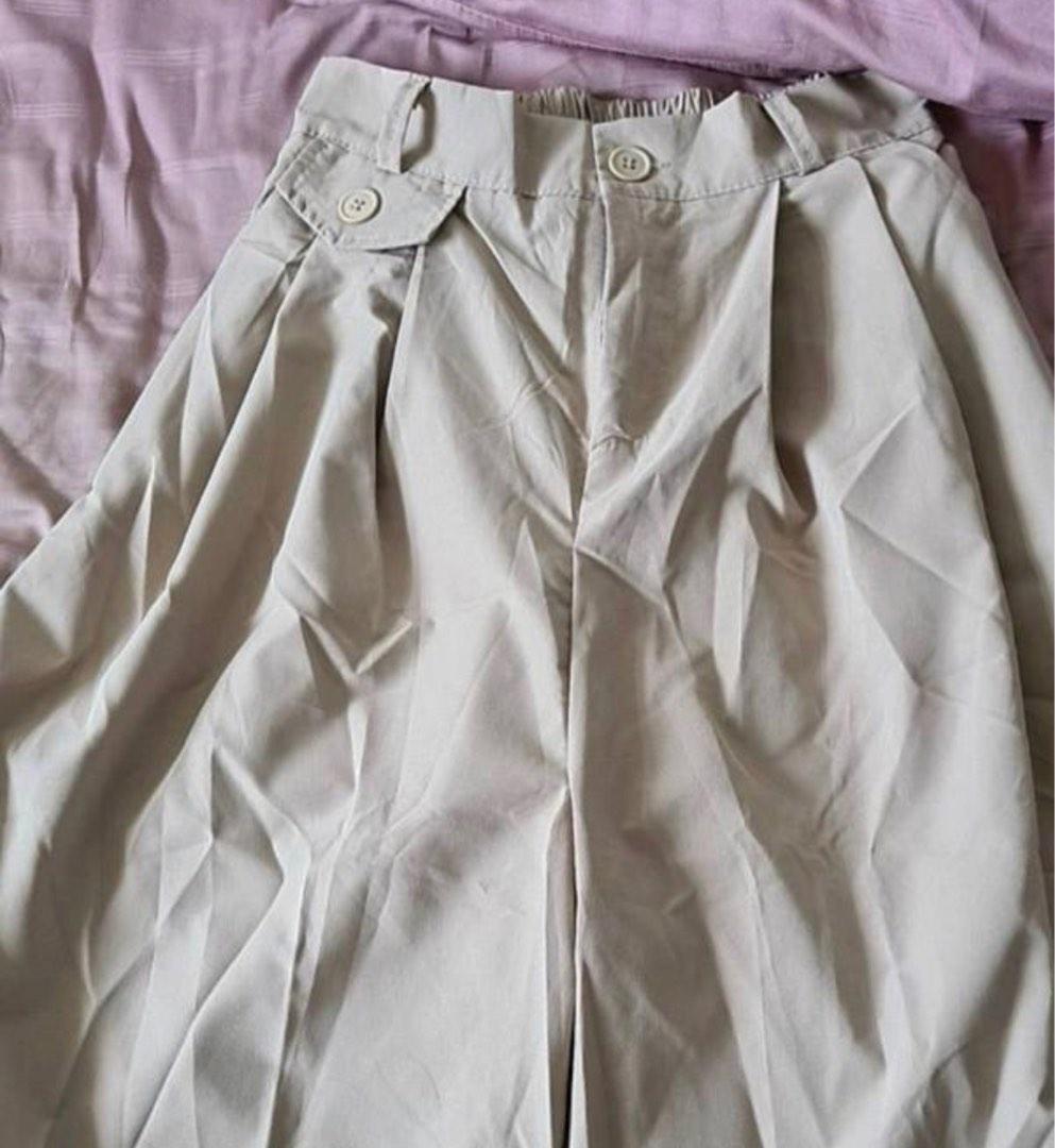 High Waist Wide Leg Khaki Pants, Women's Fashion, Bottoms, Other