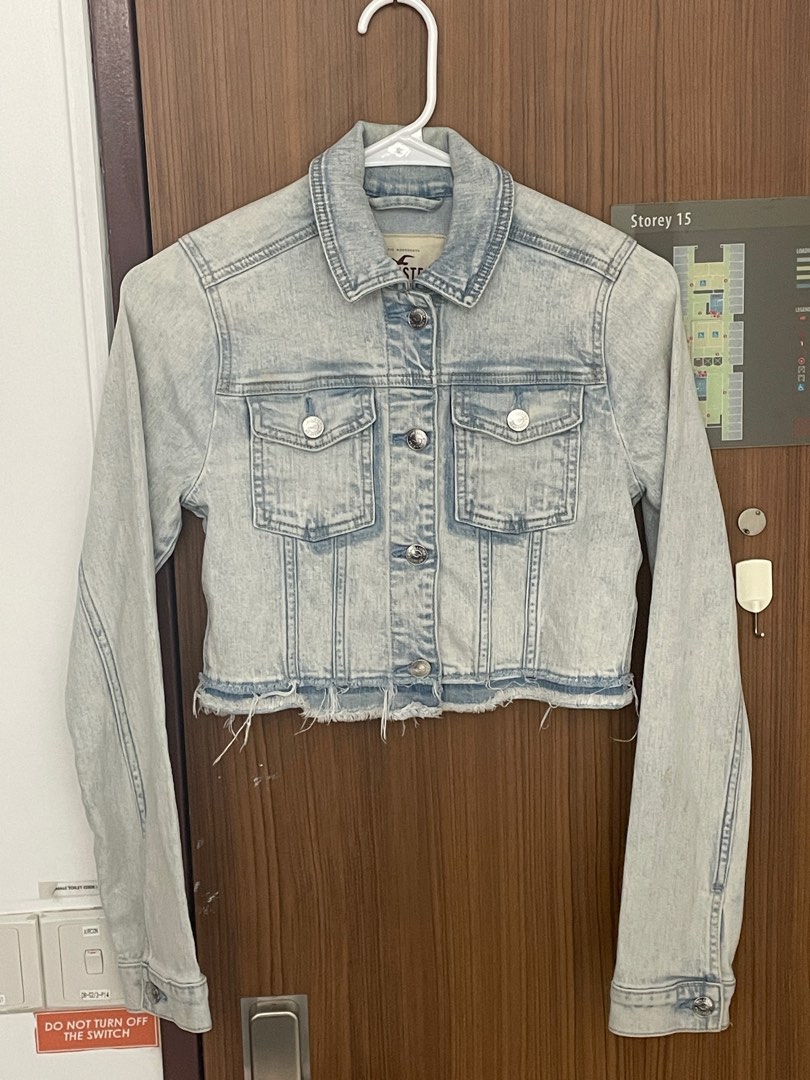 Hollister white shop denim jacket