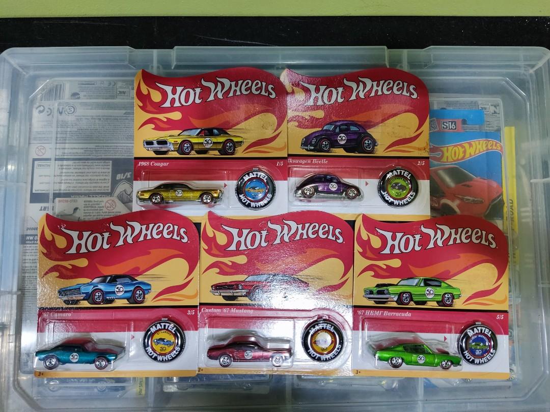 Hot Wheels 50th Anniversary Redline Set Of 5 67 Camaro Mustang