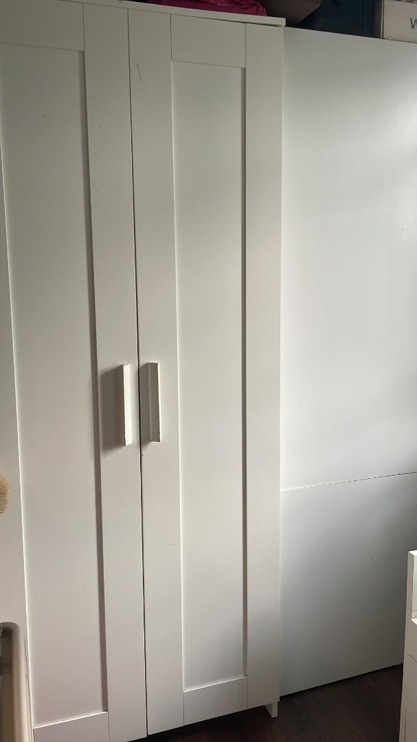 IKEA BRIMNES 2 doors wardrobe white, 傢俬＆家居, 傢俬, 櫃子、組合櫃及置物架 Carousell