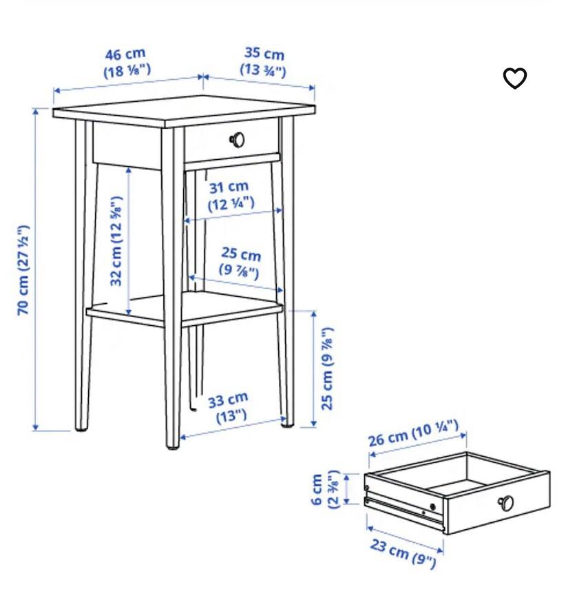IKEA Hemnes bedside table, Furniture & Home Living, Furniture, Tables