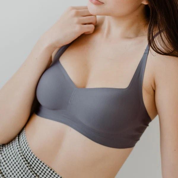 Air-ee Seamless Bra in Light Grey - Square Neck (Superfine) (Size L 