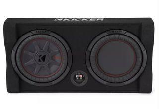 Kicker 48TRTP102 Sealed downward-firing enclosure with CompRT® 10" shallow-mount subwoofer and passive radiator