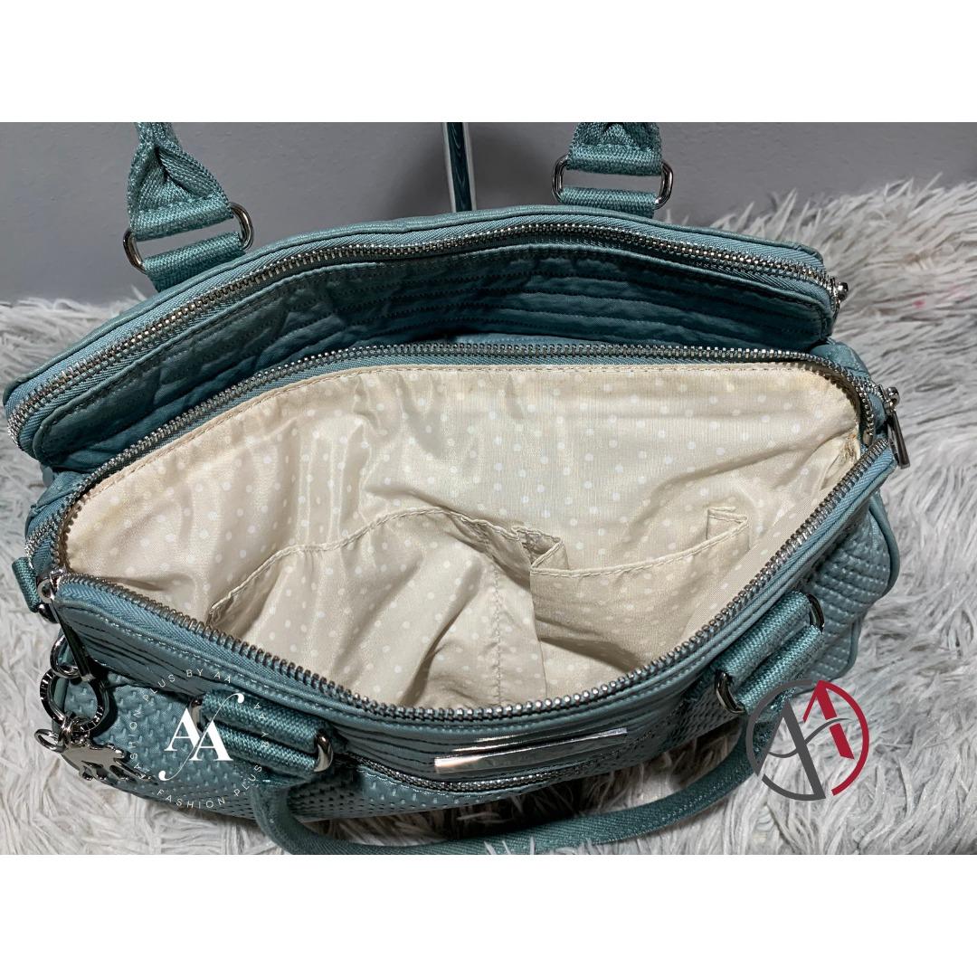 KIPLING SUNBEAM EMBOSSED SATCHEL MISTY BLUE Women s Fashion Bags Wallets Tote Bags on Carousell