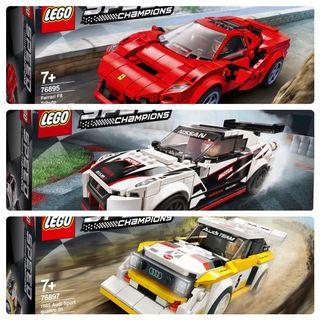 LEGO 76895,76896.76897 Nissan GT-R, Audi Quattro, Ferrari F8 Tributo