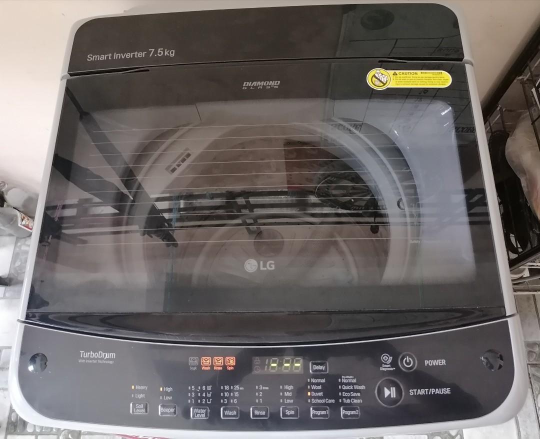 LG AUTOMATIC WASHING MACHINE SMART INVERTER TURBO DRUM 7. 5KG, TV