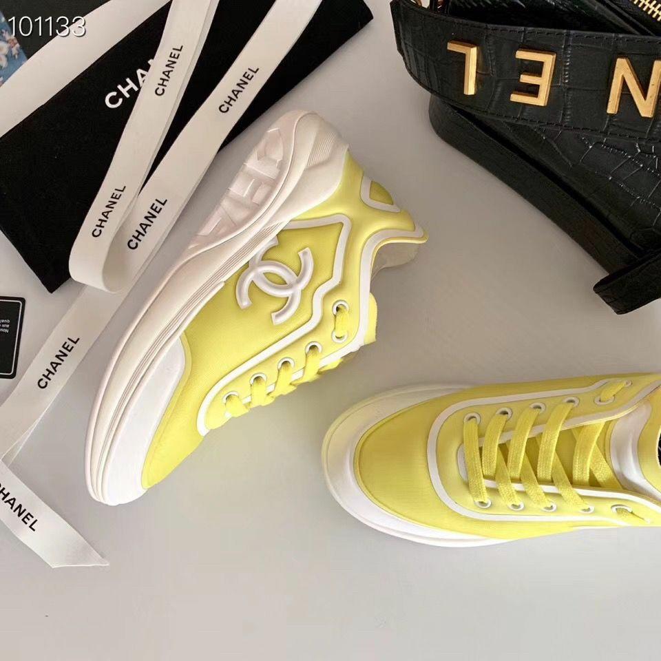 CHANEL NEON YELLOW MESH LYCRA SNEAKERS, Women's Fashion, Activewear on  Carousell