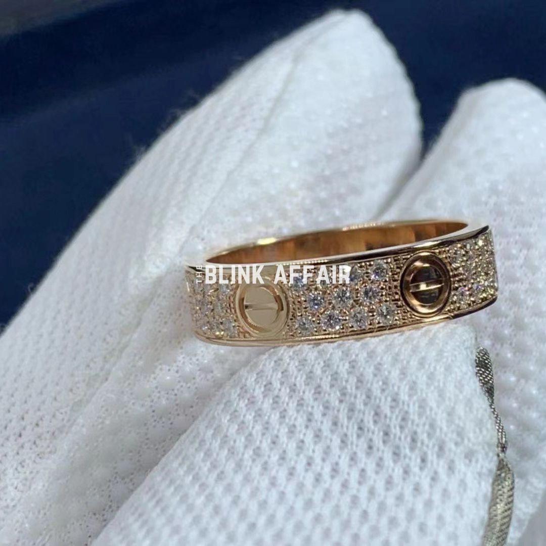 Cartier love ring hot sale diamond rose gold