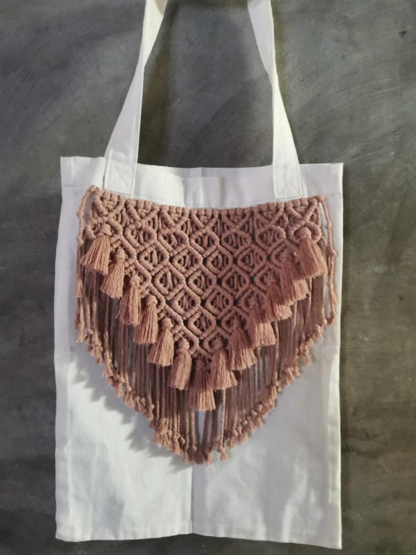 Macrame tote bag Women s Fashion Bags Wallets Tote Bags on