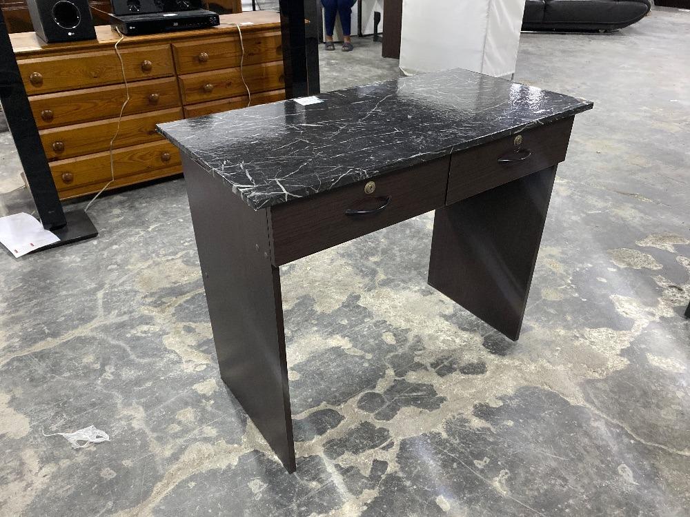Marble Top Texture Wooden Study Desk / Meja Belajar Kayu Tekstur Atas ...