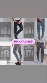 Men Skinny Ripped Jeans Stretch Premium Quality Black Jeans