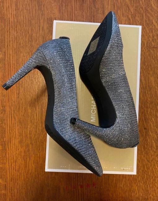 Michael Kors Dorothy Flex Pump Size 6 Anthracite Glitter Chain Mesh