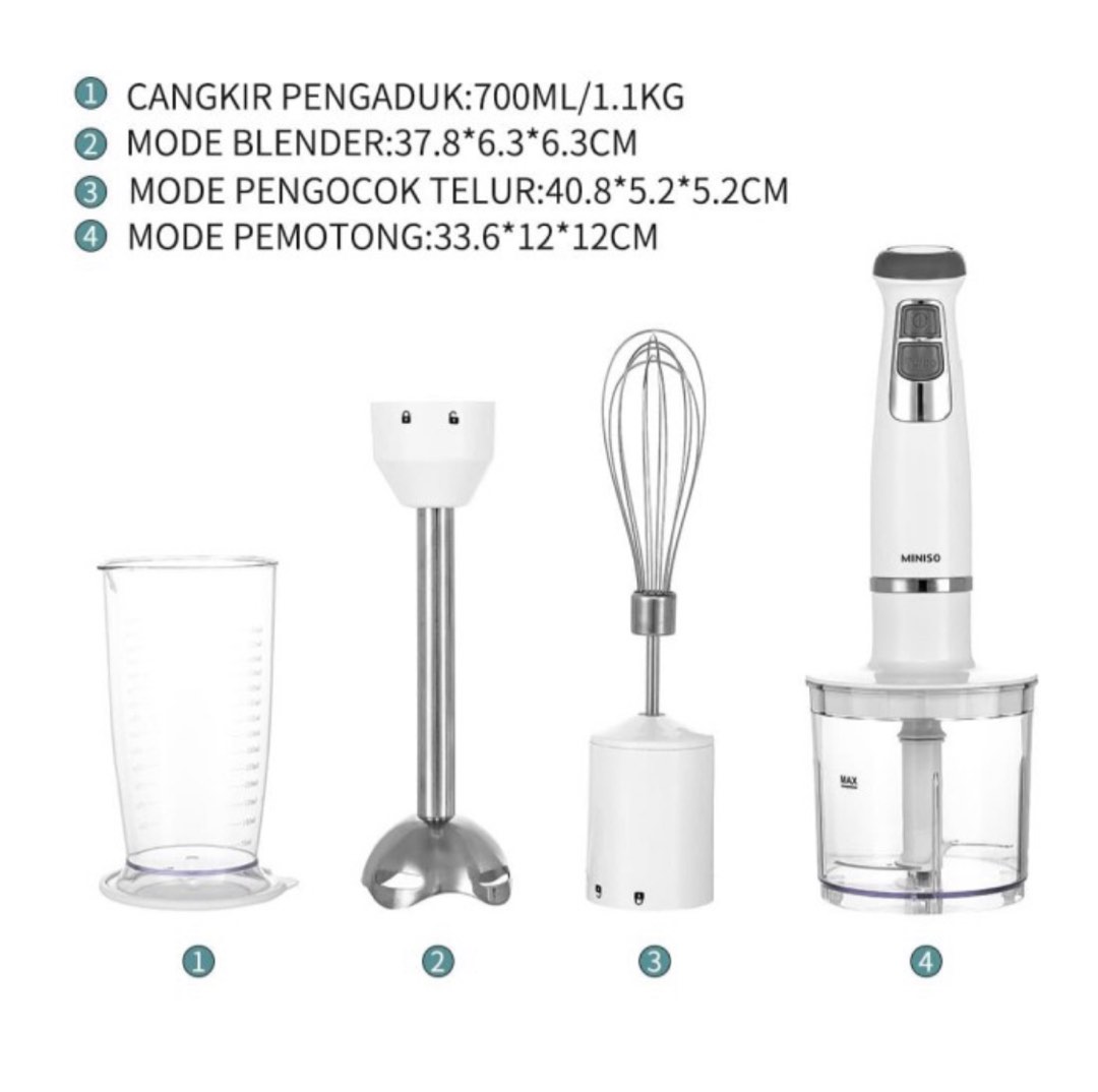 Miniso Hand Blender 4in1, Kitchen & Appliances di Carousell