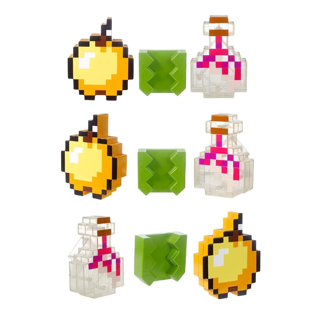 MOJANG x Mattel Minecraft Inventory Clip with Potion and Golden Apple Accessories Action Figures
