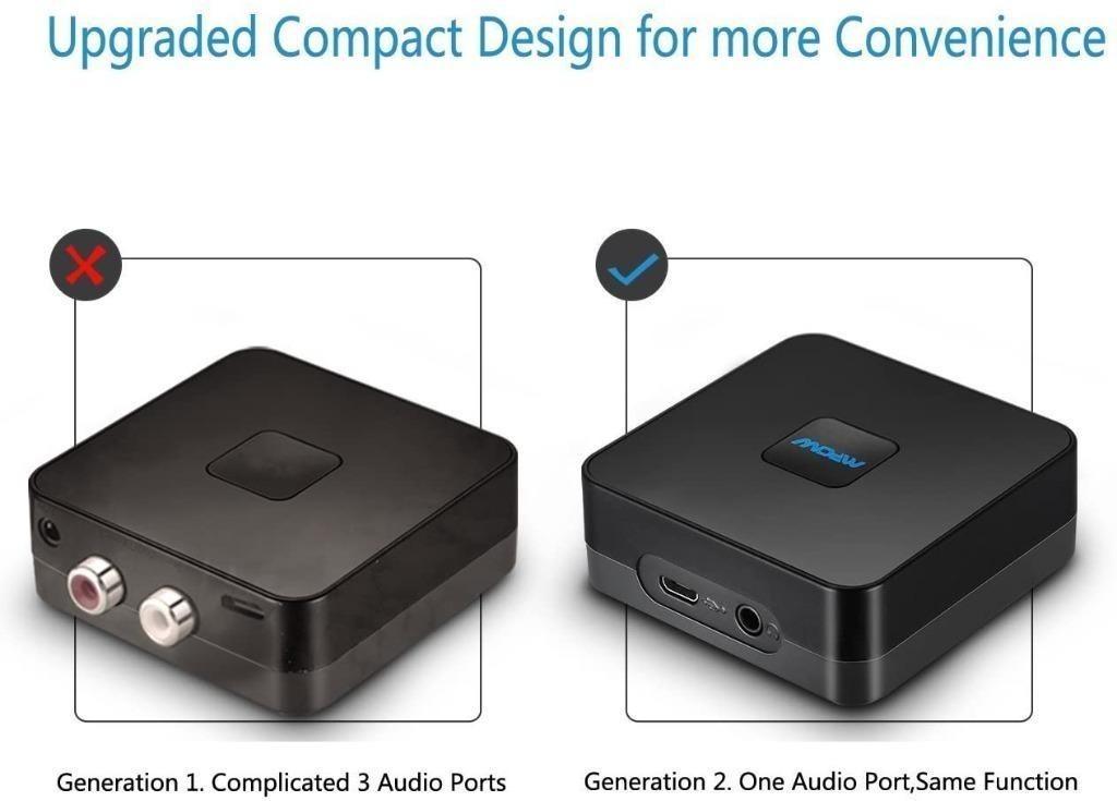 Mpow Bluetooth Audio Adapter, Pair 2 Device Simultaneously, Audio ...