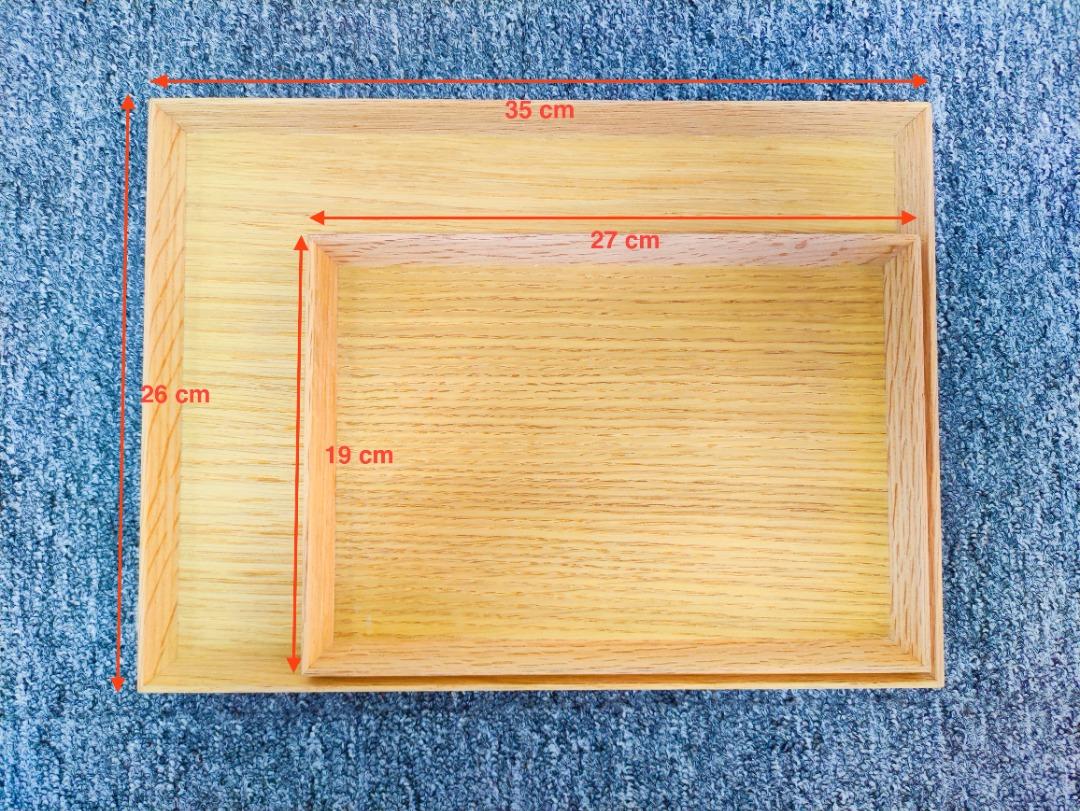 MUJI Wooden Oak Tray X 2, Furniture & Home Living, Kitchenware