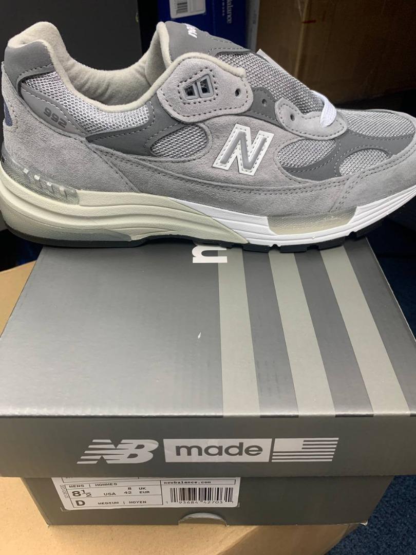 New Balance 992 Grey M992GR US7.5, US8.5, 男裝, 鞋, 波鞋