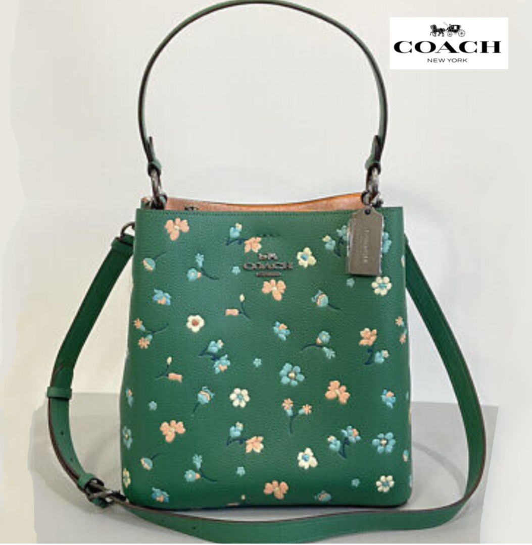 Coach town bucket bag green top