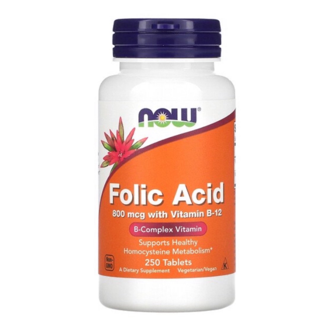 Now Folic Acid 800mcg 250 tablets expiry date 05/2025, 健康及營養食用品, 健康補充品
