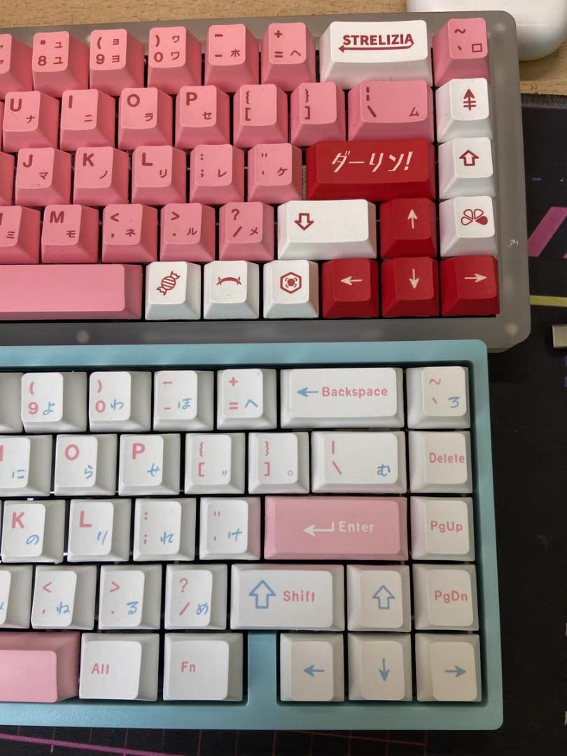 Pink Pastel Blue Keycaps 127 PBT Cherry keycaps, Computers & Tech