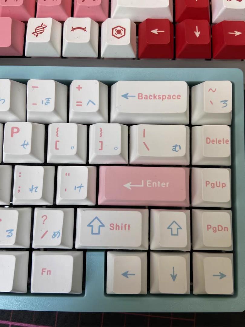 Pink Pastel Blue Keycaps 127 PBT Cherry keycaps, Computers & Tech