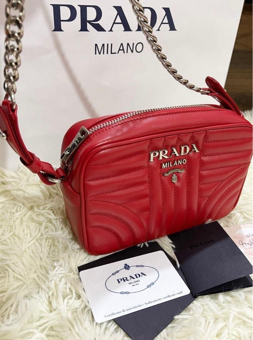 Prada Camera Bag Diagramme Quilted Leather (RED available), Luxury, Bags &  Wallets on Carousell