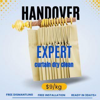 Professional curtain cleaning, dry clean, house cleaning, moving, handover, curtain servive