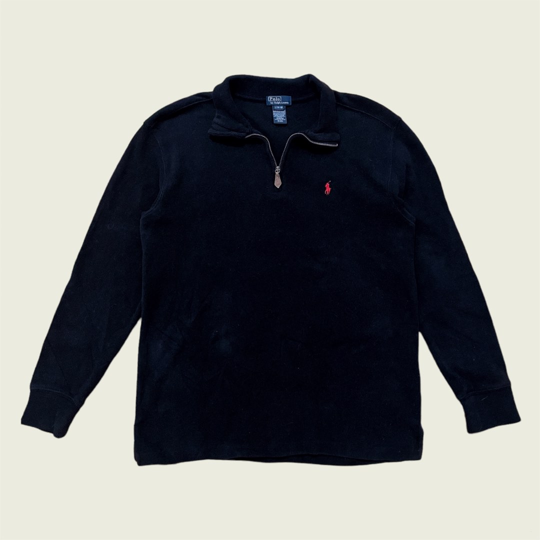 Ralph Lauren Quarter Zip Sweater (Black), Men's Fashion, Coats, Jackets and  Outerwear on Carousell