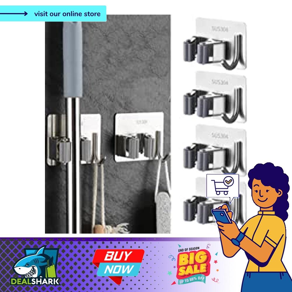 (readystock) Broom Holder Wall Mount,Broom Holder,Broom Organizer Wall
