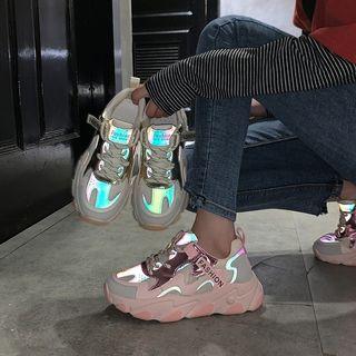 Reflective Sneakers Korean Women's Breathable Mesh Shoes