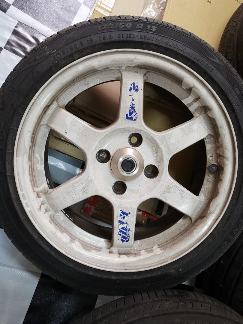Rim TE37 15 6.5JJ ET35 Original Japan siap center cap type B, Auto
