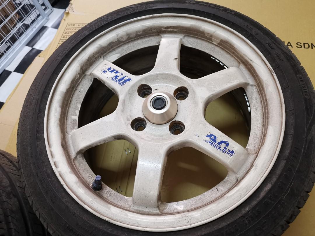 Rim TE37 15 6.5JJ ET35 Original Japan siap center cap type B, Auto