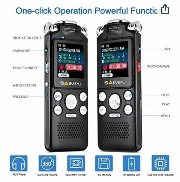 SAIMPU Digital Voice Recorder, Audio, Voice Recorders on Carousell