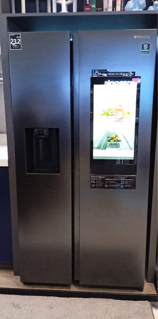 SAMSUNG 23.2 cu ft FAMILY HUB SIDE BY SIDE INVERTER REFRIGERATOR RS64T5F01B4, TV & Home