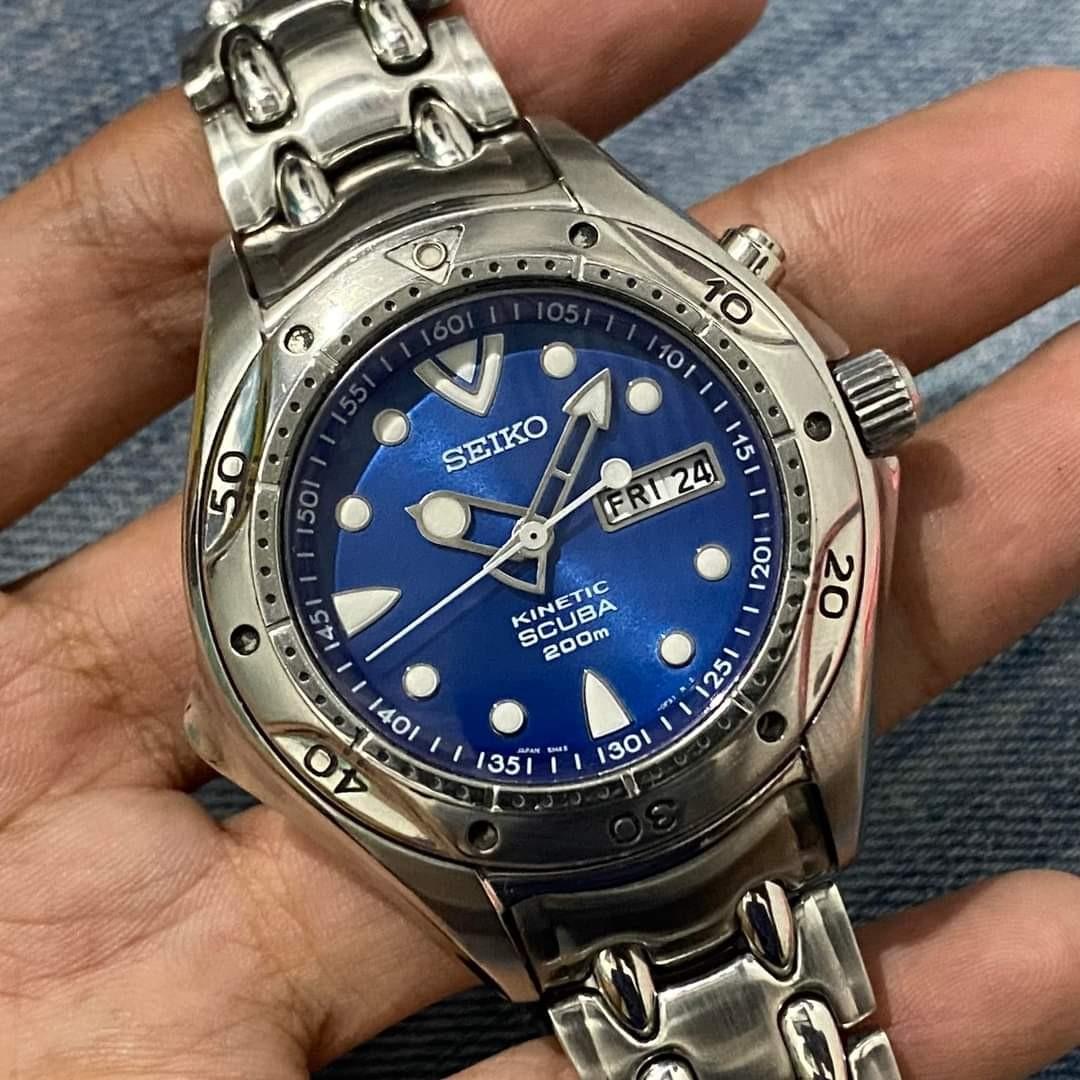 Seiko Blue Pipin SBBW069 Kinetic Scuba 200 Meters Diver's Watch