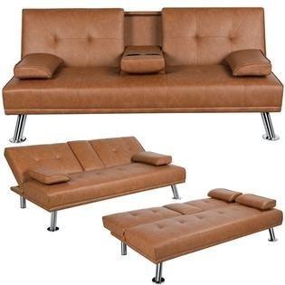 SOFA BED FOR LIVING ROOM 3 SEATER LEATHER