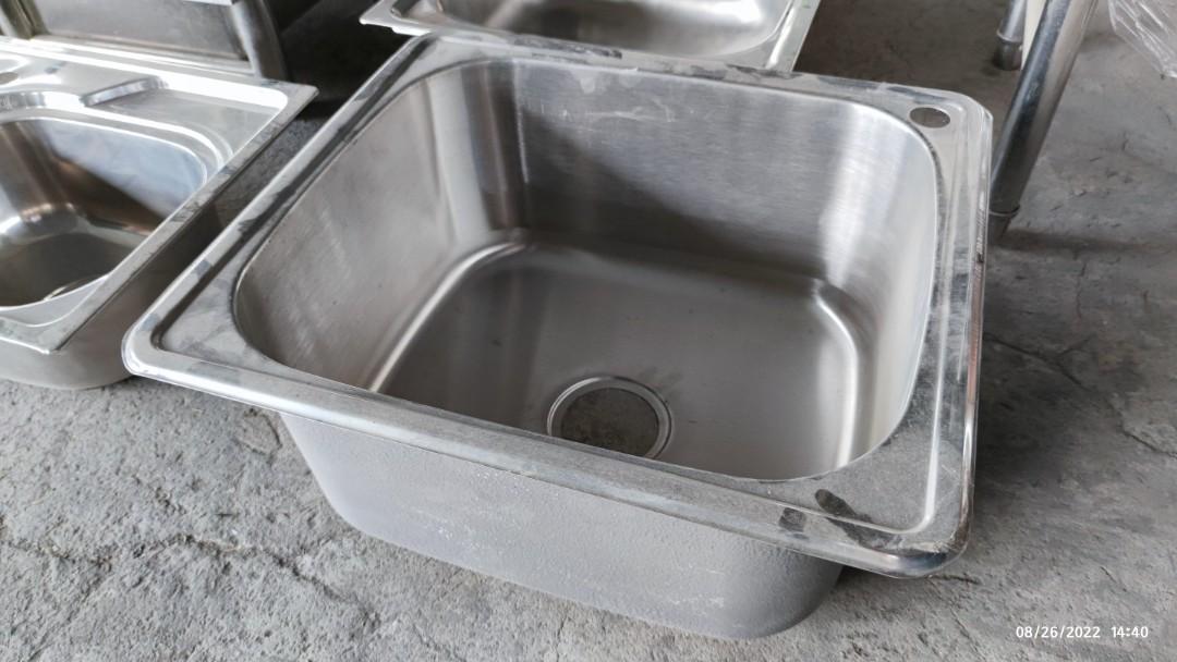 Stainless Single Bowl Deep Sink, Furniture & Home Living, Bathroom