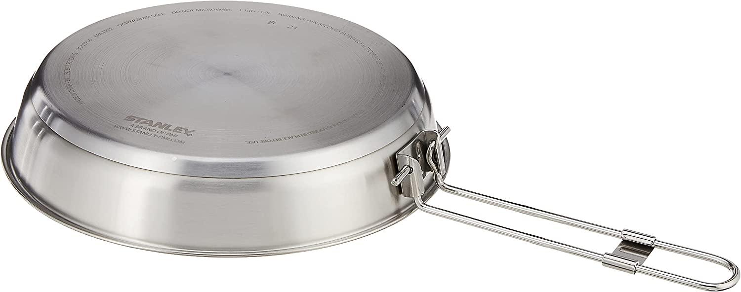 Stanley Adventure Even-Heat Camp Pro Cook Set (Category: Cookware & Accessories) located in Singapore. Submitted by moresalestuff (Listing ID 1185016798, Image 3). Description: CAMP LIKE A PRO: Everything you need to whip up a hearty meal This 11-piece camping cookware set includes a 4 75qt stock pot, 1 9qt saucepan, 8 5” frying pan, vented lids, collapsible cutting board, spatula, spoon, two trivets, and locking bungee EVEN-HEAT DESIGN: We’ve cr
