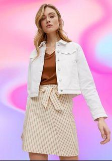 Stradivarius White Denim Jacket