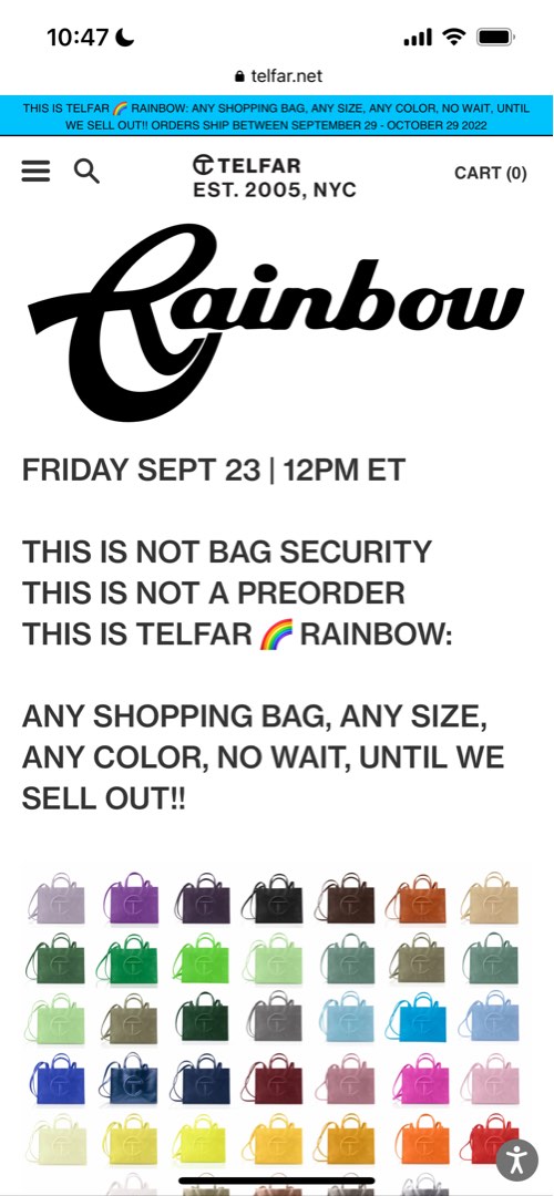 telfar bag sale sept 23