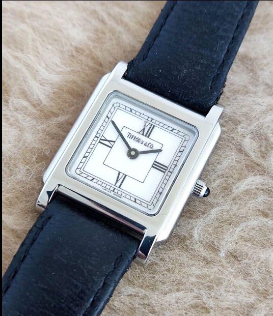 Tiffany Co. Classic TANK Stainless Steel Quartz ROMAN Dial 23.5mm LADIES Watch