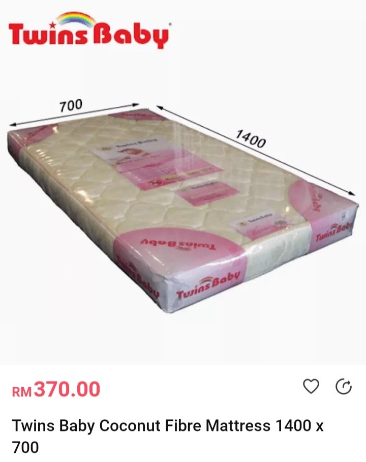 Disc 50 TWIN BABY Coconut Fibre Baby Cot Mattress Babies Kids