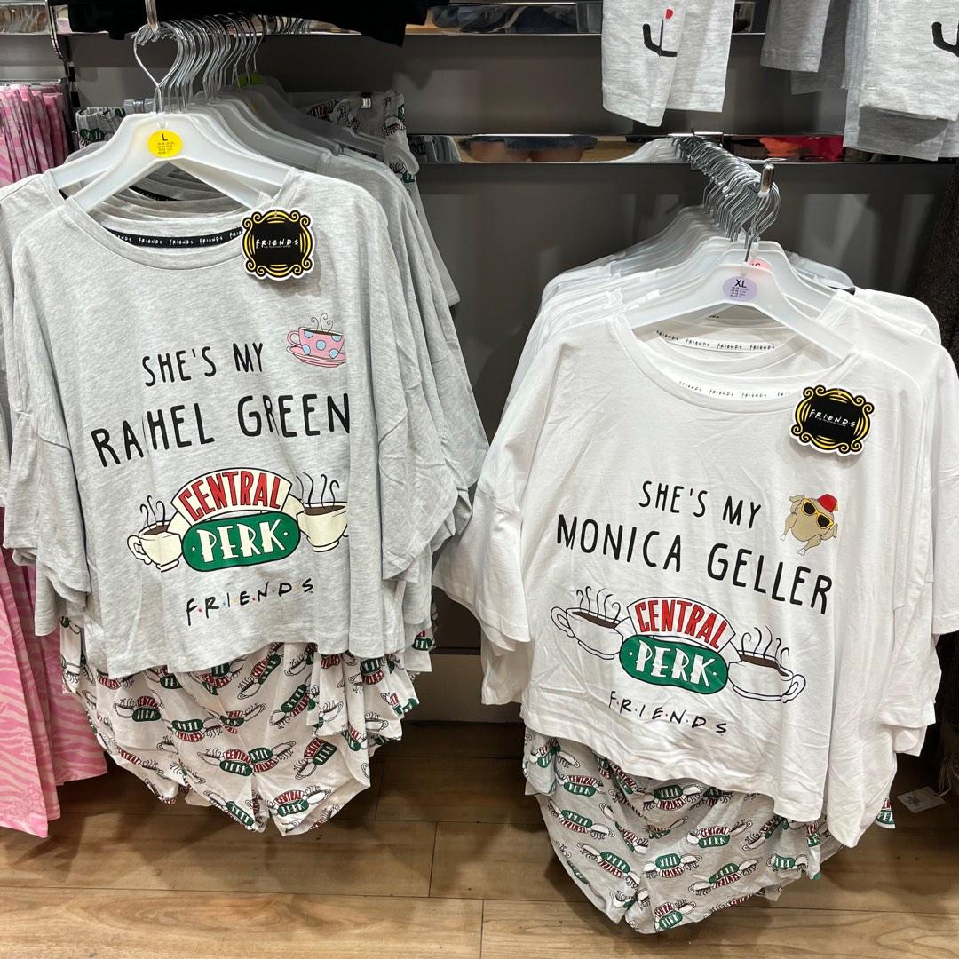 UK Friends TV show Rachel and Monica pyjamas set women wanita ladies teenager girls