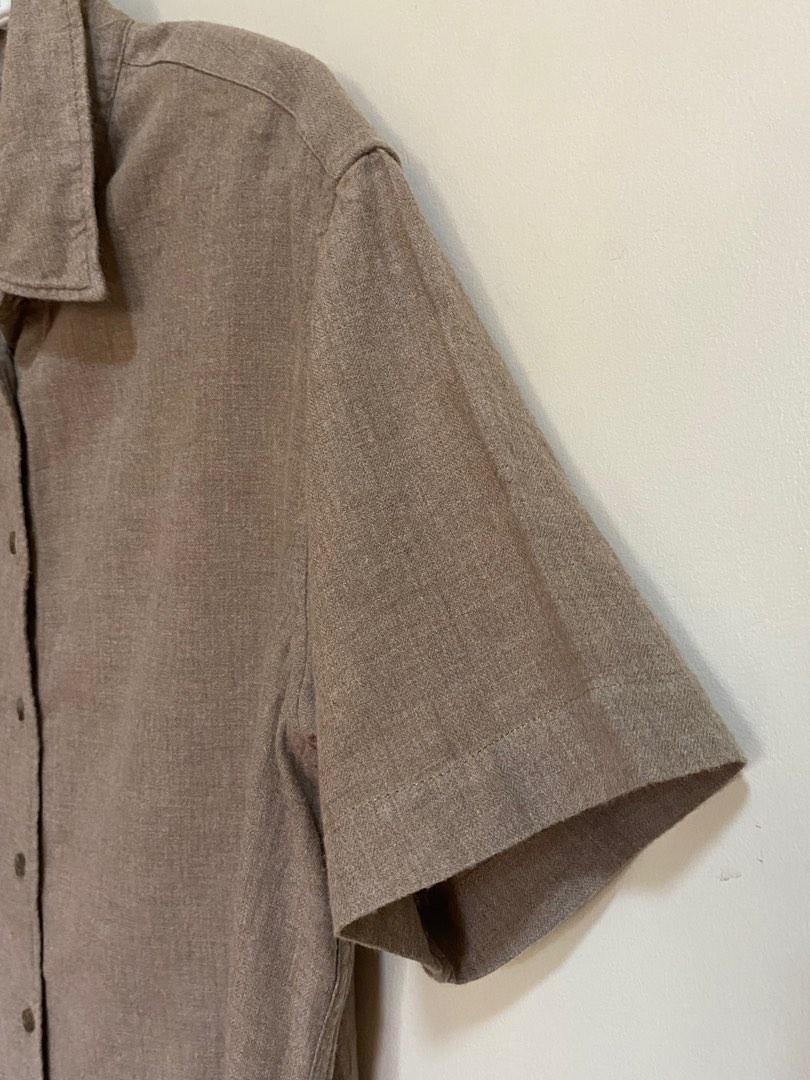 Uniqlo button down brown flannel (Category: Blouses) located in Quezon City. Submitted by maplemuffin (Listing ID 1185033699, Image 3). Description: Size: Medium on tag. 19 inches width (pit to pit), 23 inches length Color: linen brown. Photo is accurate Material: soft flannel Negotiable for sure buyers only 🙂 This blouse originally had long sleeves but I altered it to make them short and much more versatile. Super cute and comfy! RFS: just decl