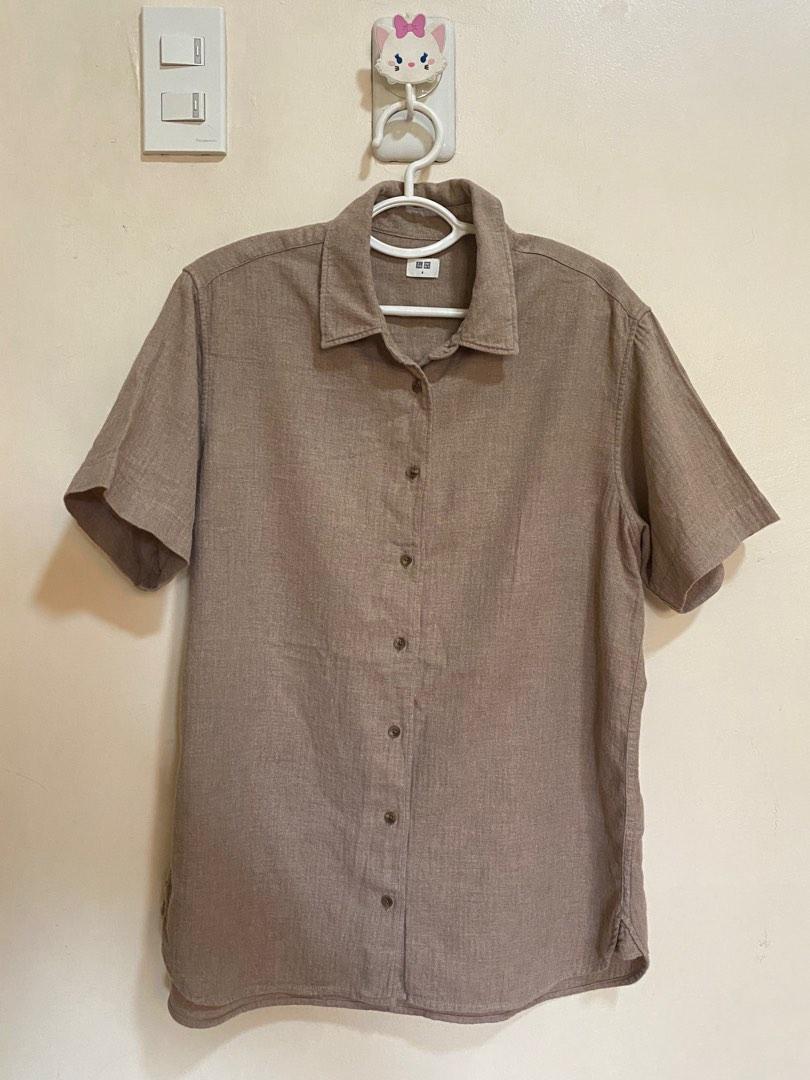 Uniqlo button down brown flannel (Category: Blouses) located in Quezon City. Submitted by maplemuffin (Listing ID 1185033699, Image 1). Description: Size: Medium on tag. 19 inches width (pit to pit), 23 inches length Color: linen brown. Photo is accurate Material: soft flannel Negotiable for sure buyers only 🙂 This blouse originally had long sleeves but I altered it to make them short and much more versatile. Super cute and comfy! RFS: just decl