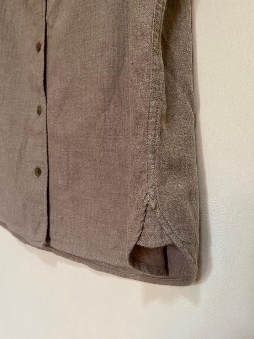 Uniqlo button down brown flannel (Category: Blouses) located in Quezon City. Submitted by maplemuffin (Listing ID 1185033699, Image 2). Description: Size: Medium on tag. 19 inches width (pit to pit), 23 inches length Color: linen brown. Photo is accurate Material: soft flannel Negotiable for sure buyers only 🙂 This blouse originally had long sleeves but I altered it to make them short and much more versatile. Super cute and comfy! RFS: just decl