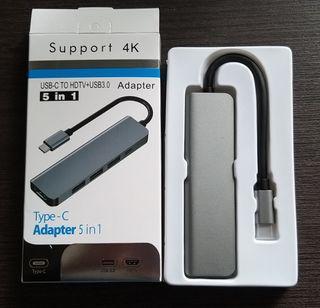 USB-C adapter to USB 3.0, HDMI HDTV, 87W USB-C power adaptor (iPad, Android, MacBook, Windows)